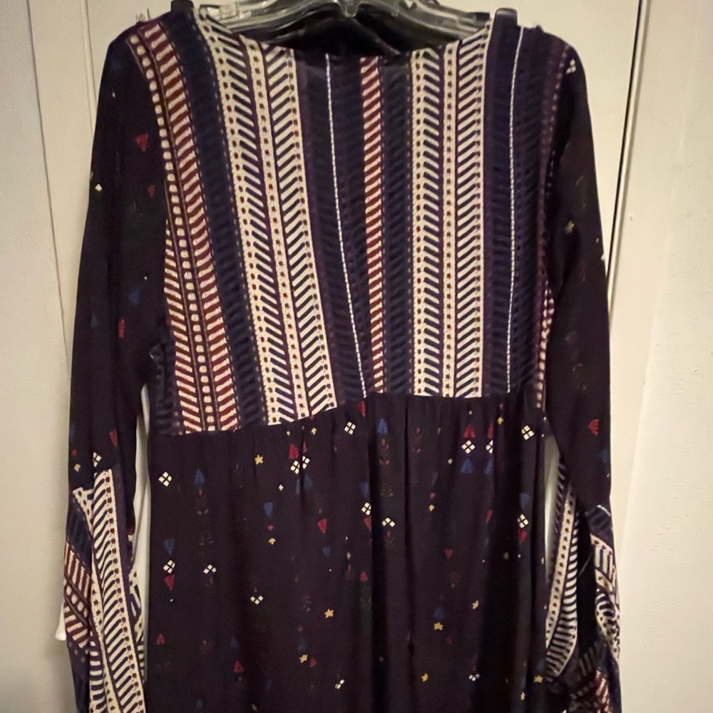 Umgee Westen Bohemian Navy Multi Patterns Lace Up… - image 2